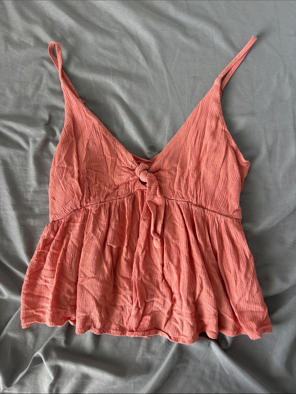 Hurley Women’s Coral Tie-Front Spaghetti Strap Top